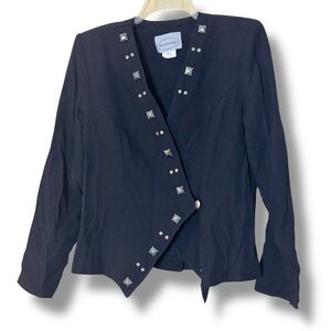 Black Stonebridge studded button-up jacket 
with silver studs